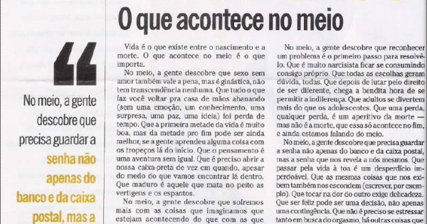 Martha Medeiros – o que acontece no meio