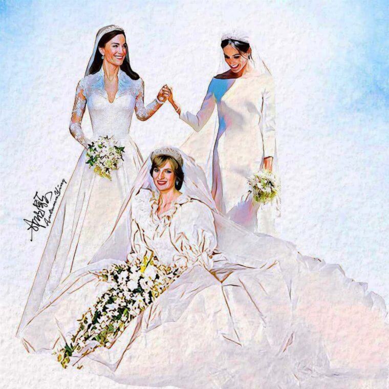 sabiaspalavras.com - Artista faz tributo fantástico a Princesa Diana ao pintar quadro desta com as duas noras