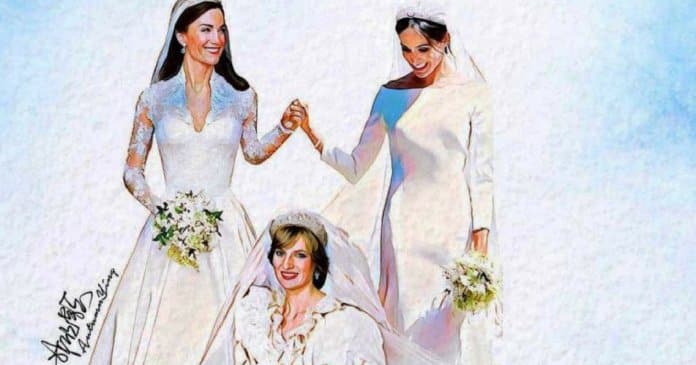 Artista faz tributo fantástico a Princesa Diana ao pintar quadro desta com as duas noras