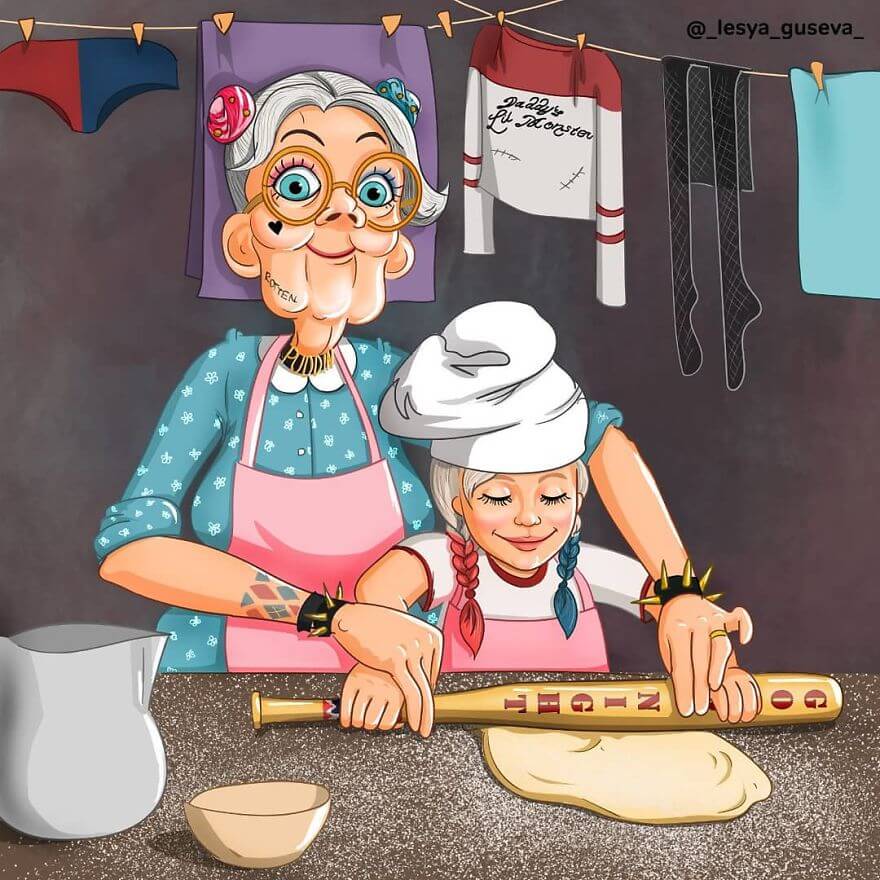 sabiaspalavras.com - Artista cria uma série de ilustrações hilariantes que mostra como seriam os desenhos animados se eles envelhecessem