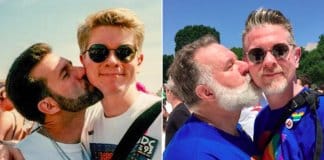 Casal homossexual recria fotografia de início de relacionamento há 25 anos provando que o seu amor é verdadeiro
