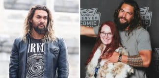 Homem recusa-se a ficar fora da fotografia da esposa com Jason Momoa e o resultado não podia ser mais hilariante