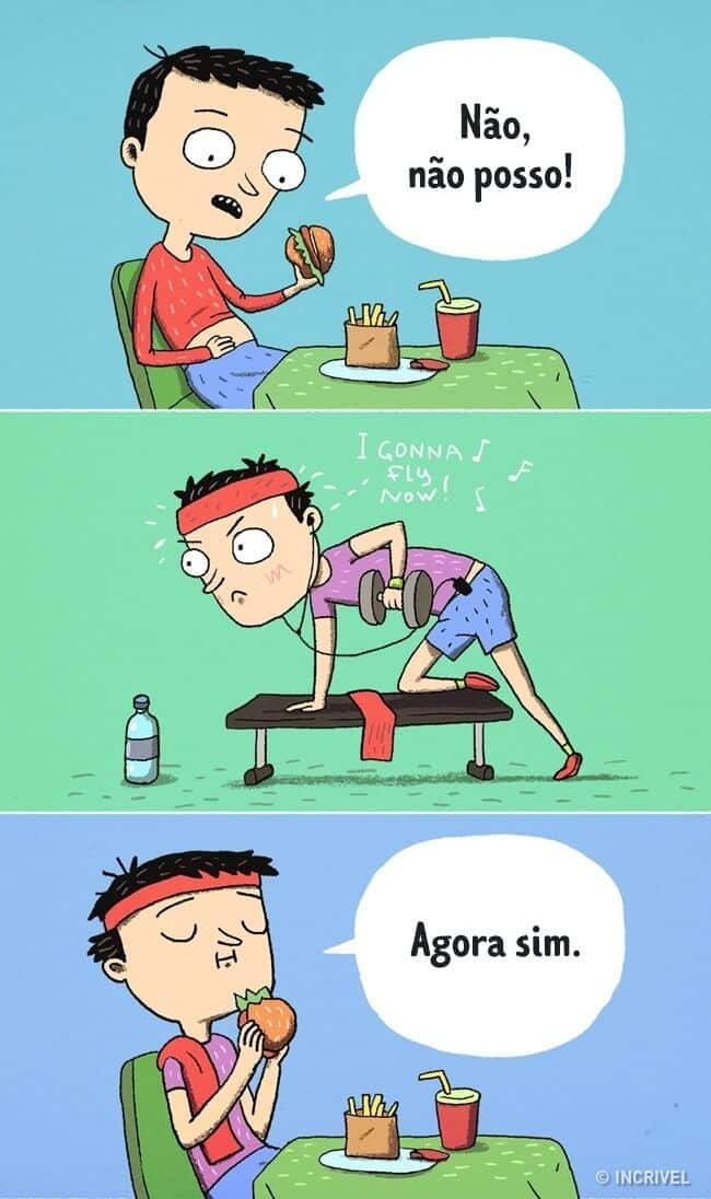 sabiaspalavras.com - 14 ilustrações que retratam na perfeição o desejo de ficar em forma