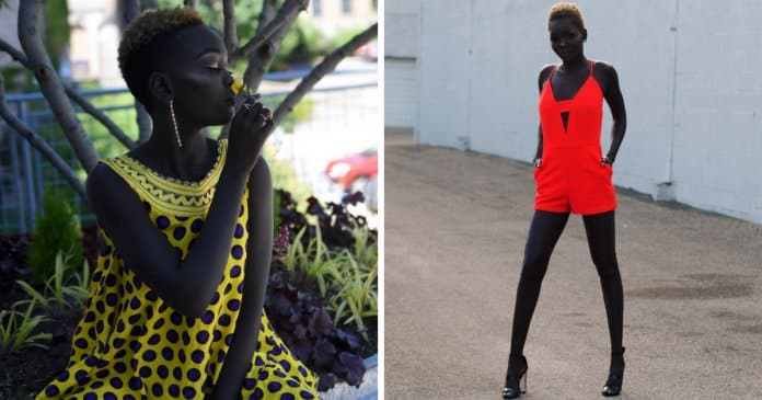 “Rainha das Trevas”, uma modelo sul-sudanesa que impressiona pelo seu tom de pele único