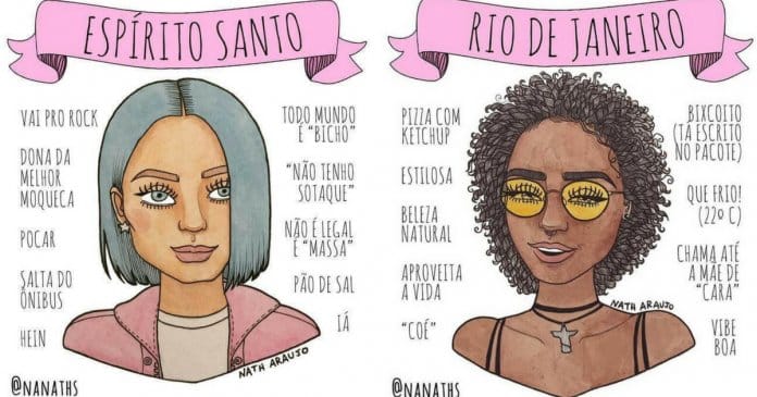 Ilustradora cria uma série de ilustrações que retratam as mulheres de cada estado brasileiro