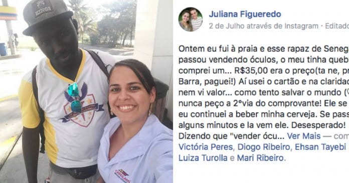 Mulher comprou óculos na praia por R$35 sem se aperceber que na realidade pagou R$350