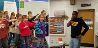 Crianças surpreendem zelador ao cantarem os parabéns em língua gestual
