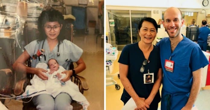 Enfermeira descobre que o novo colega de trabalho é um bebé de quem cuidou há 28 anos atrás