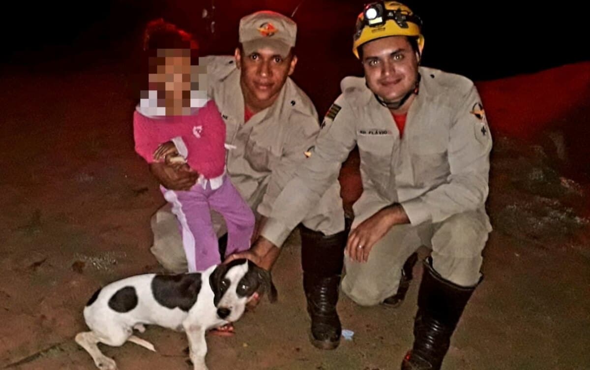 sabiaspalavras.com - Latidos de cachorro ajudam bombeiros a encontrar menina de 3 anos que estava perdida