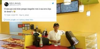 Jovem partilha foto do pai triste por ninguém aparecer na sua nova loja de donut’s…