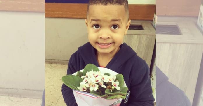 Mãe manda filho para escola com ramo de flores para este se desculpar após empurrar colega