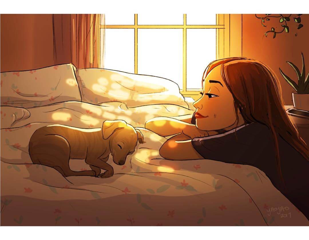 sabiaspalavras.com - 27 adoráveis ilustrações que retratam a alegria de ter um cachorro