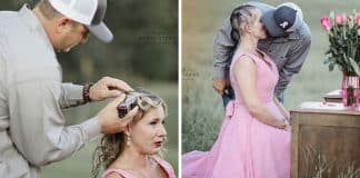 Marido rapa cabelo de esposa com câncer da mama numa poderosa sessão fotográfica