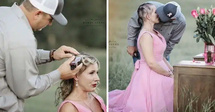 marido-rapa-cabelo-de-mulher-que-se-prepara-para-batalhar-contra-cancro-da-mama-numa-poderosa-sessao-fotografica Marido rapa cabelo de esposa com câncer da mama numa poderosa sessão fotográfica