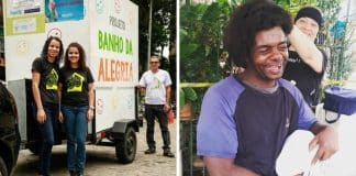 “Banho da Alegria” fornece banhos gratuitos a moradores de rua
