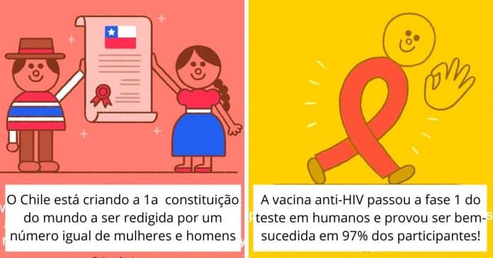 Ilustrador desenha sobre boas notícias para mostrar que não só coisas ruins estão acontecendo