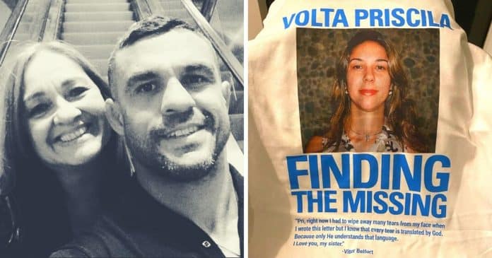 Vitor Belfort e mãe postam homenagem à Priscila, irmã do lutador que desapareceu há 18 anos
