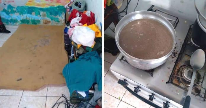 Desempregada e seus 9 filhos dormem em um único colchão e comem apenas arroz e feijão todos os dias