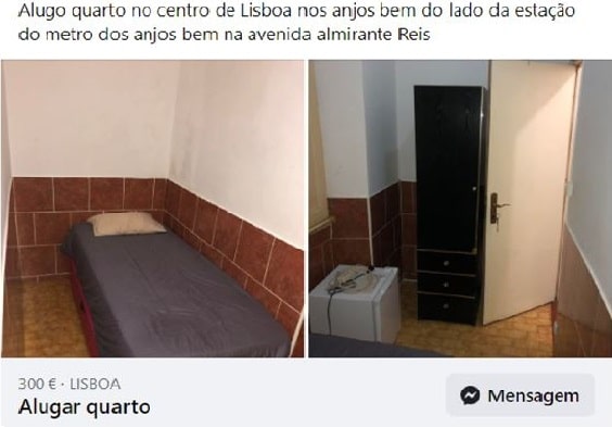 sabiaspalavras.com - Anúncio de aluguel de quarto gera polêmica nas redes sociais: "300 euros por uma cela, que sonho!"