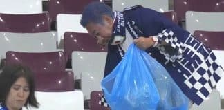 SURPREENDENTE: Torcedores do Japão limpam estádio após jogo de vitória contra a Alemanha