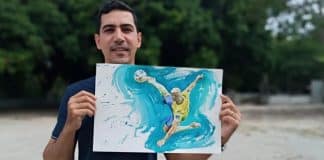 Gol de Richarlison na Copa vira pintura de artista cearense