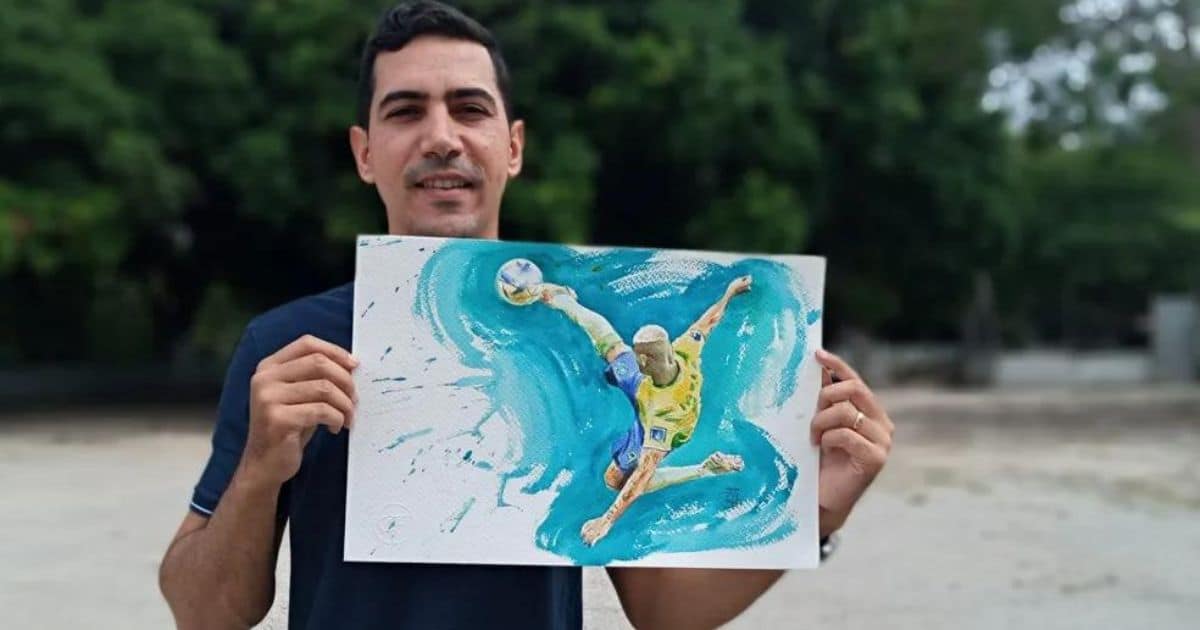 sabiaspalavras.com - Gol de Richarlison na Copa vira pintura de artista cearense