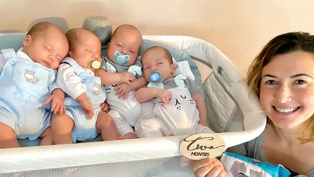 sabiaspalavras.com - Mãe de quadrigêmeos usa 47 fraldas por dia e tem que pintar unhas para diferenciar os bebês