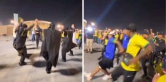 Vídeo viralizou de batalha de passinho na Copa entre brasileiros e árabes