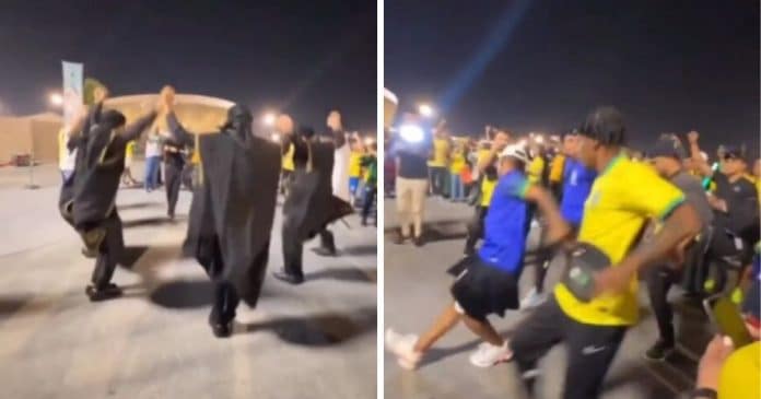 Vídeo viralizou de batalha de passinho na Copa entre brasileiros e árabes
