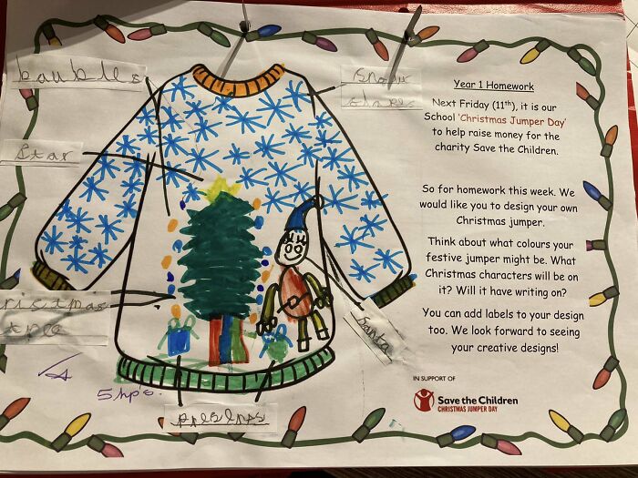 sabiaspalavras.com - Avó surpreende neta tricotando um suéter de Natal baseado em seu desenho