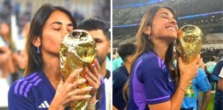 Esposa de Messi pode ser penalizada pela FIFA por tocar na taça da Copa do Mundo