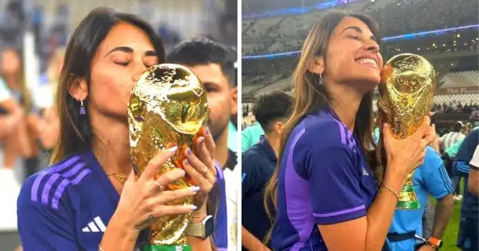 esposa-de-messi-pode-ser-penalizada-pela-fifa Esposa de Messi pode ser penalizada pela FIFA por tocar na taça da Copa do Mundo