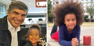 Chef Oliver Anquier enaltece cabelo afro da filha Olívia: “Nossa leoa”
