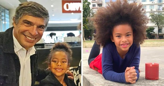 Chef Oliver Anquier enaltece cabelo afro da filha Olívia: “Nossa leoa”