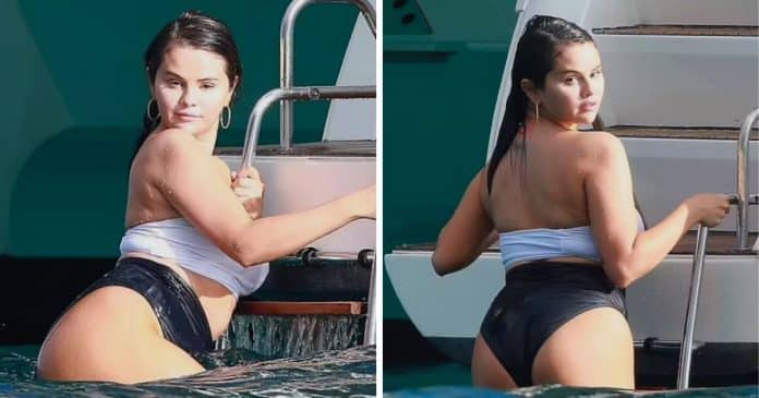 Esbanjando amor-próprio, Selena Gomez exibe seu corpo em um biquíni para paparazzi