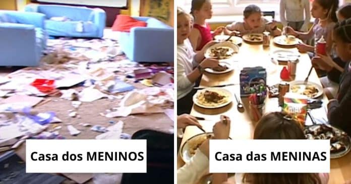 Experimento mostra meninos vs meninas deixados sozinhos em casa por 5 dias