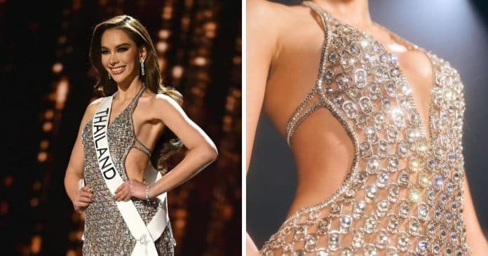 “Humilde”: Miss Tailândia faz homenagem ao pai que catava lixo e usa vestido feito de lacre de latinhas