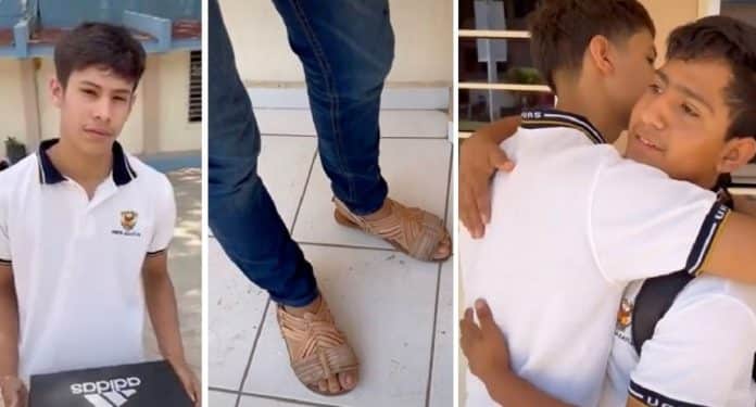 Após filho zombar dos tênis falsificados de um colega, pai obriga-o a ir à escola de sandálias durante uma semana