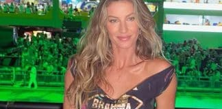 De barriga de fora, Gisele Bündchen brilha e causa tumulto na Sapucaí