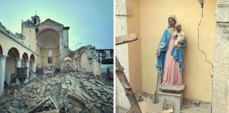 Estátua da Virgem Maria permanece de pé e intacta após o terremoto na Turquia