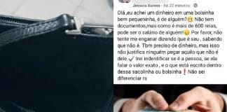 Jovem encontrou bolsa com R$ 1,7 mil, devolveu-a e acabou ganhando um emprego