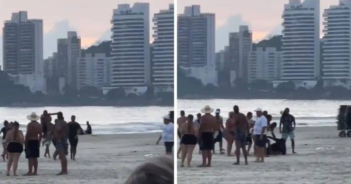VÍDEO: Banhistas reagem e agridem homem que importunava adolescente em quiosque de praia