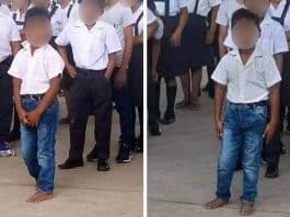 Menino é elogiado por ir às aulas apesar de não ter sapatos nem uniforme: “A vontade de aprender é maior”