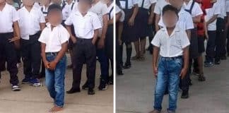 Menino é elogiado por ir às aulas apesar de não ter sapatos nem uniforme: “A vontade de aprender é maior”