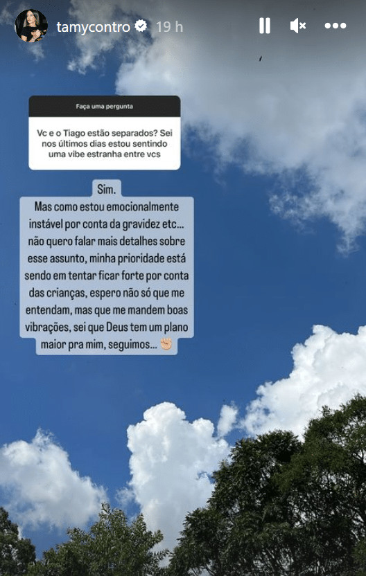 sabiaspalavras.com - Gr&aacute;vida de quase 9 meses, Tamy Contro anuncia separa&ccedil;&atilde;o de Projota