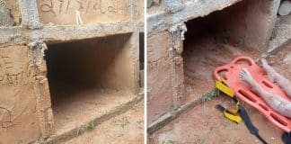 Mulher foi encontrada em um túmulo após ser enterrada viva