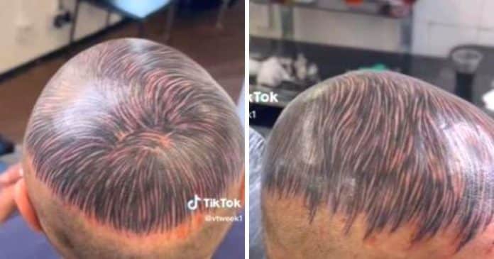 Tatuador viraliza por aplicar ‘cabelo’ em careca: “Esqueça implantes”