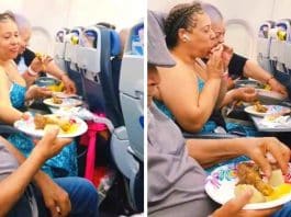 Mulher leva frango frito e batatas para família não passar fome durante o voo: “Em casa”