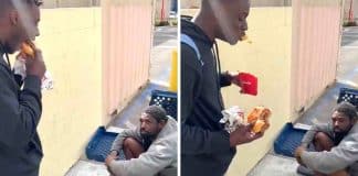 Youtuber compra comida para morador de rua mas depois comeu tudo na frente dele: “Que desprezível”