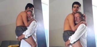 Avô continua carregando seu neto autista, embora ele já tenha 17 anos